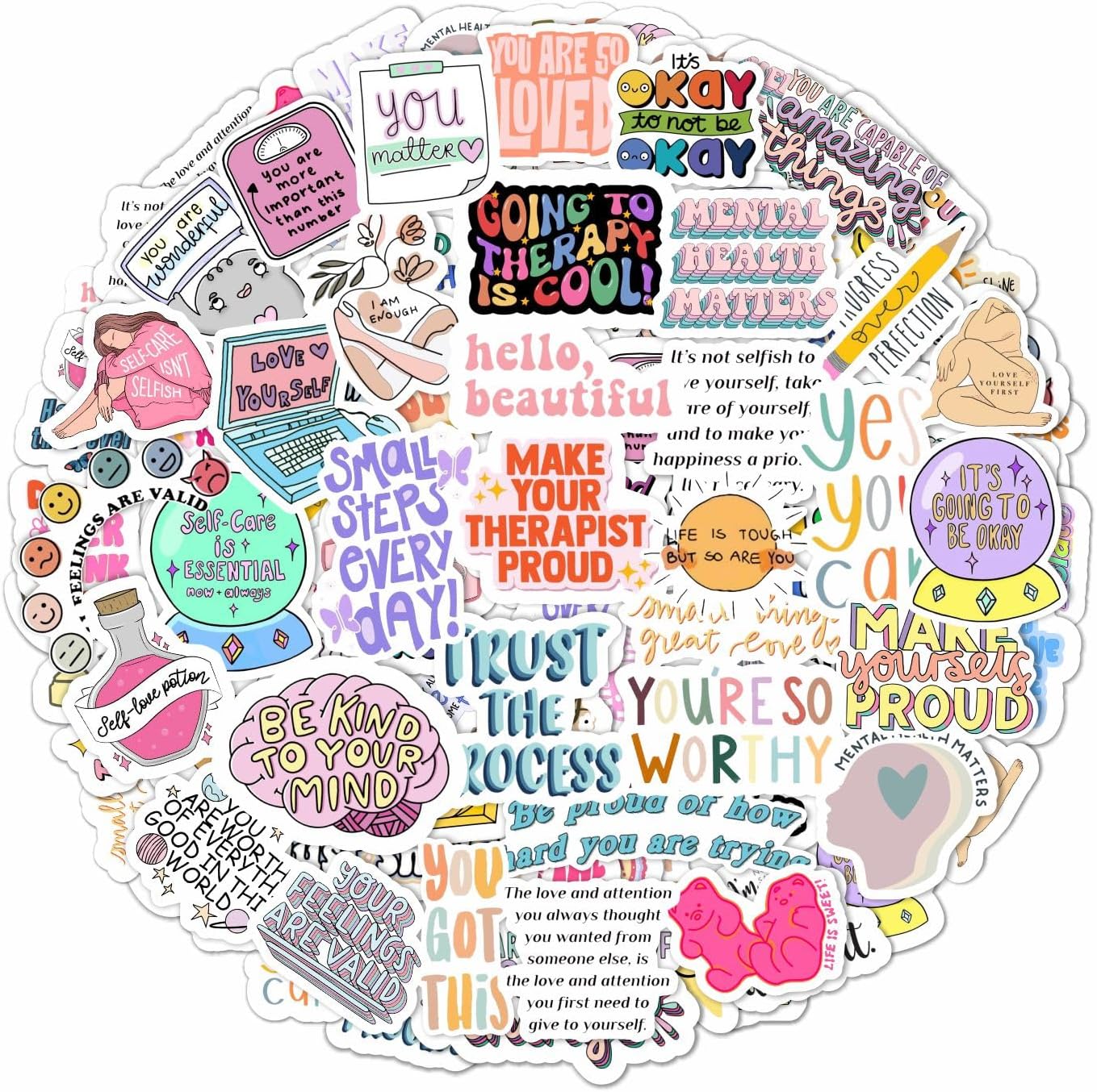 Brighten Your Day: Discover BulbaCraft's 100Pcs Self Care Stickers!