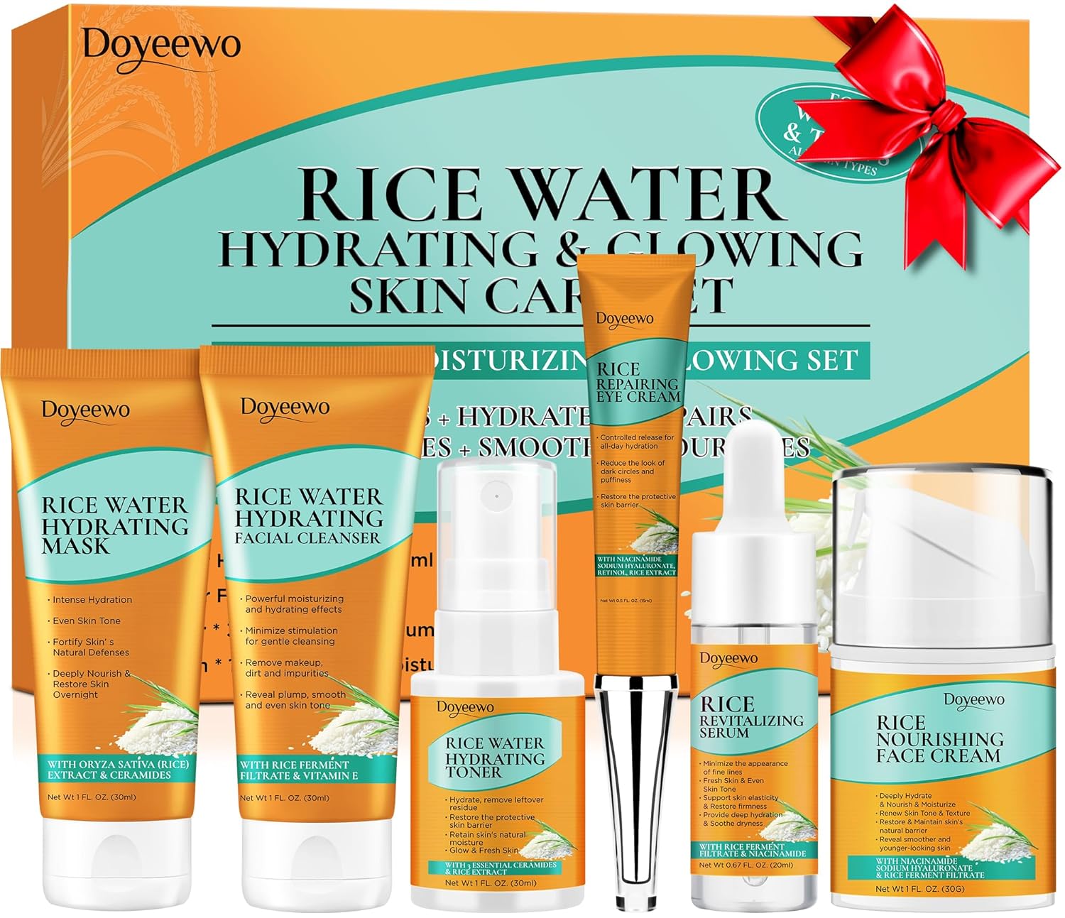 Revitalize Your Skin: The Ultimate 6-Piece Korean Rice Extract Skincare Set for a Radiant Glow!